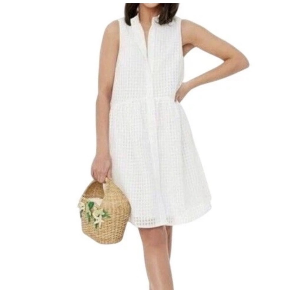 Tuckernuck White Sleeveless Burnout Royal shirt dress Size Large